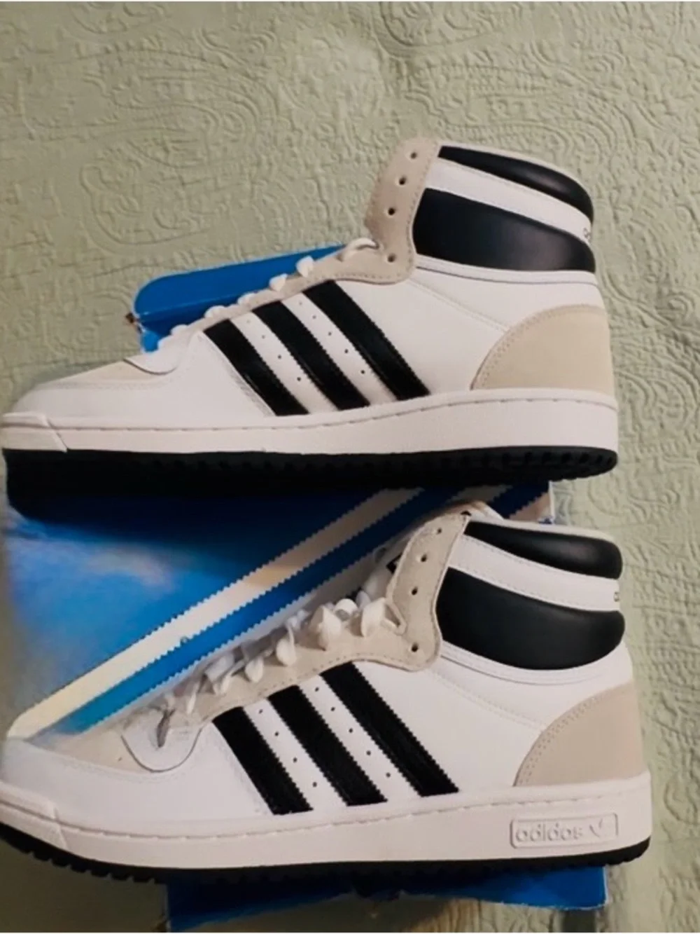 Adidas Top 10 RB hightop sneakers, white/blk/crystal,11,NWT